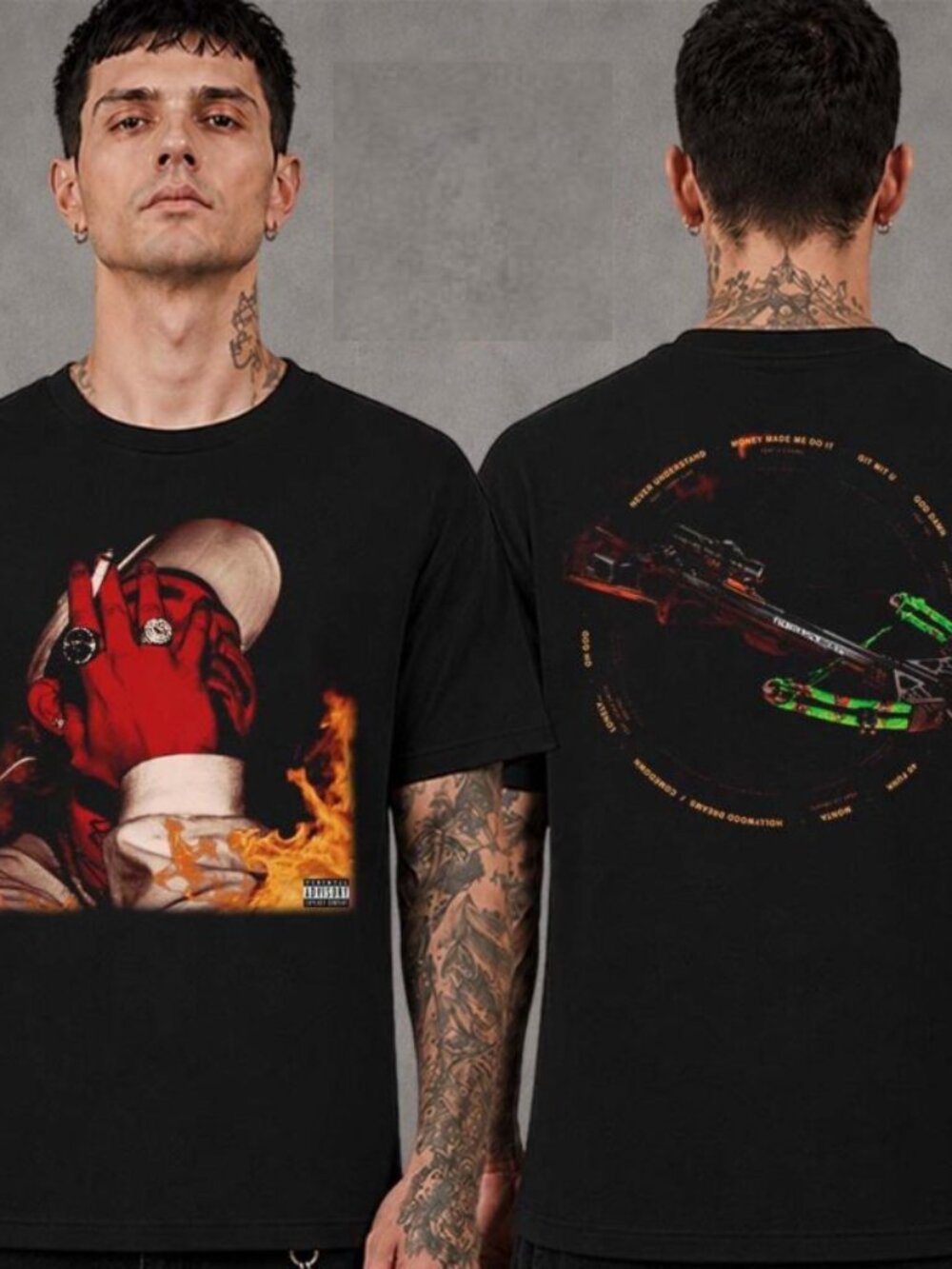 Post Malone August 26 Album Cover Art With Tracklist Two Sided T-Shirt